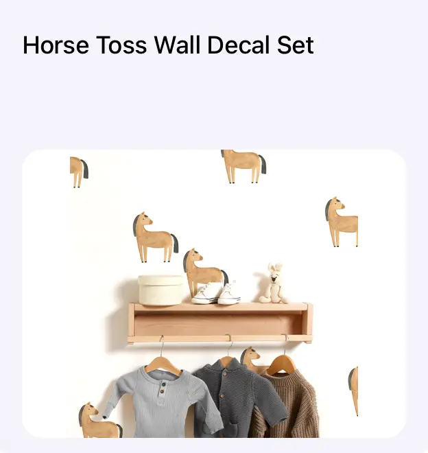 horse toss wall decal set
